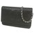 Chanel Portafoglio a catena con tracolla a catena�E� Portafoglio lungo da donna nero x hardware argento  ref.204980