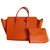 Tie Bag Céline Krawatte Orange Leder  ref.205500
