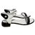 Chanel sandali Nero Bianco Pelle verniciata  ref.205512