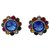 Miu Miu Boucles d'oreilles clip en cristal floral Métal Multicolore  ref.206366