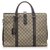 Gucci Brown GG Supreme Business Bag Beige Leather Cloth Pony-style calfskin Cloth  ref.206869