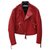 Christian Dior Red Shaman Couro Moto Jacket Sz.36 Vermelho  ref.206980