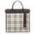 Burberry Brown House Check Canvas Satchel Multiple colors Beige Leather Cloth Pony-style calfskin Cloth  ref.207303
