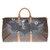 Louis Vuitton Keepall Travel Bag 60 in custom monogrammed canvas "Batman Vs Elmer" and numbered #71 by artist PatBo Brown Leather Cloth  ref.207406