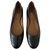 Yves Saint Laurent Bailarinas de cuero negro con textura  ref.207507