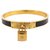 Hermès Pulsera Hermes Gold Kelly H Lock Negro Dorado Metal  ref.207900