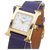 Hermès Reloj Hermes Gold H de Bourtour Dorado Púrpura Cuero Acero Metal Becerro  ref.207949
