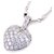 Autre Marque Tiffany Silver Heart Diamond Paved Pendant Necklace Silvery Metal Platinum  ref.208010