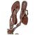 Sergio Rossi Silk mid-length sandal Chocolate Leather  ref.208108