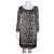 Diane Von Furstenberg Abito DvF in seta floreale nera e crema Nero Crudo  ref.208340