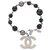 Chanel Silver CC Faux Pearl Bracelet Black Silvery Metal  ref.208678