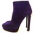 Alexander McQueen suede high heeled ankle boots Purple Silver hardware Leather Metal  ref.208754