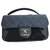 Trendy CC Chanel pequeno saco CC Azul marinho Couro  ref.208884