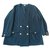 CHANEL Casaco vintage azul marinho com botões dourados42 Lã  ref.209044