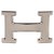 Fivela de cinto Hermès Guillochée em metal prateado 37MILÍMETROS Prata Aço  ref.209325