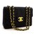 Chanel Jumbo 13" Maxi 2.55 Flap Chain Shoulder Bag Black Lambskin Leather  ref.209545