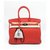 Hermès Birkin 35 cm chagas vermelhas Vermelho Couro  ref.209897
