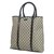 Gucci unisex tote bag 223668 beige x black Leather  ref.210058