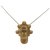 Louis Vuitton Gold Trunk Lock Necklace Golden Metal  ref.210193