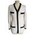CHANEL BOUTIQUE White and black cotton tweed jacket T36  ref.210565