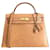 Hermès hermes kelly 32 in Ostrich Gold Light brown Exotic leather  ref.210592