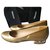 Chanel Zapatillas de ballet Dorado Cabra  ref.210896