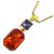 Louis Vuitton Pandantif cosmopolitan multi color stone GP necklace M66346  ref.211926