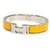 Hermès HERMES Clic Clac PM esmalte x paladio brazalete para mujer nuevo color amarillo x plata  ref.211959