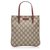 Gucci Brown GG Supreme Coated Canvas Mini Handbag Red Beige Leather Cloth Pony-style calfskin Cloth  ref.212121