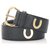 Cinturón de cuero negro de Gucci Dorado Metal Becerro  ref.212159