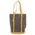 Louis Vuitton Bucket Brown Cloth  ref.212332