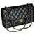 Chanel Black Dbl Flap Bag Timeless Classic Schwarz Leder  ref.212409