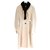Yves Saint Laurent AW08 Manteau ajusté en laine crème à col en vison Écru  ref.213171