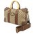 Gucci Brown GG Supreme Web Duffel Bag Multiple colors Beige Leather Cloth Pony-style calfskin Cloth  ref.213664