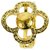 LOUIS VUITTON ouro amarelo strass incrustado flor power tamanho do anel 55 Gold hardware Metal  ref.213859