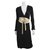 Diane Von Furstenberg DvF Obi Vintage Kleid Schwarz Golden Strahl  ref.214082
