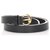 Cinturón de cuero negro de Gucci Dorado Metal Becerro  ref.214092