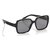 Óculos de Sol Chanel Quadrado Preto Plástico  ref.214854