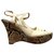 Sandales compensées Missoni Cuir Cuirs exotiques Blanc Multicolore  ref.214991