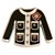 Broche de veste classique en résine noire / blanche Chanel  ref.215199