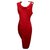 Halston Heritage Vestido drapeado con detalles de metal Roja Coral Poliéster Elastano  ref.215205