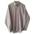 Yves Saint Laurent Shirts Brown White Cotton  ref.215360