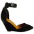 Isabel Marant Suede and leather ankle strap wedge Shane Black  ref.215689