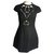 CARVEN Black sleeveless bib dress very good condition T36 Straw  ref.215722
