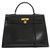 Hermès Kelly 35 Black Box Golden HDW Sattler Schwarz Leder  ref.215945