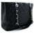 Chanel-Einkaufstasche Schwarz Leder  ref.216090