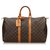 Louis Vuitton Brown Monogram Keepall 45 Leather Cloth  ref.216205