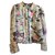 100% Auth Chanel 07C Procurado por GRAFFITI Ecru Tweed Lace CC logo Jacket FR38 Multicor  ref.216616