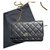 Wallet On Chain Chanel Handtaschen Schwarz Leder  ref.216788