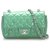 Chanel Green Classic New Mini Patent Leather Flap Bag  ref.217379